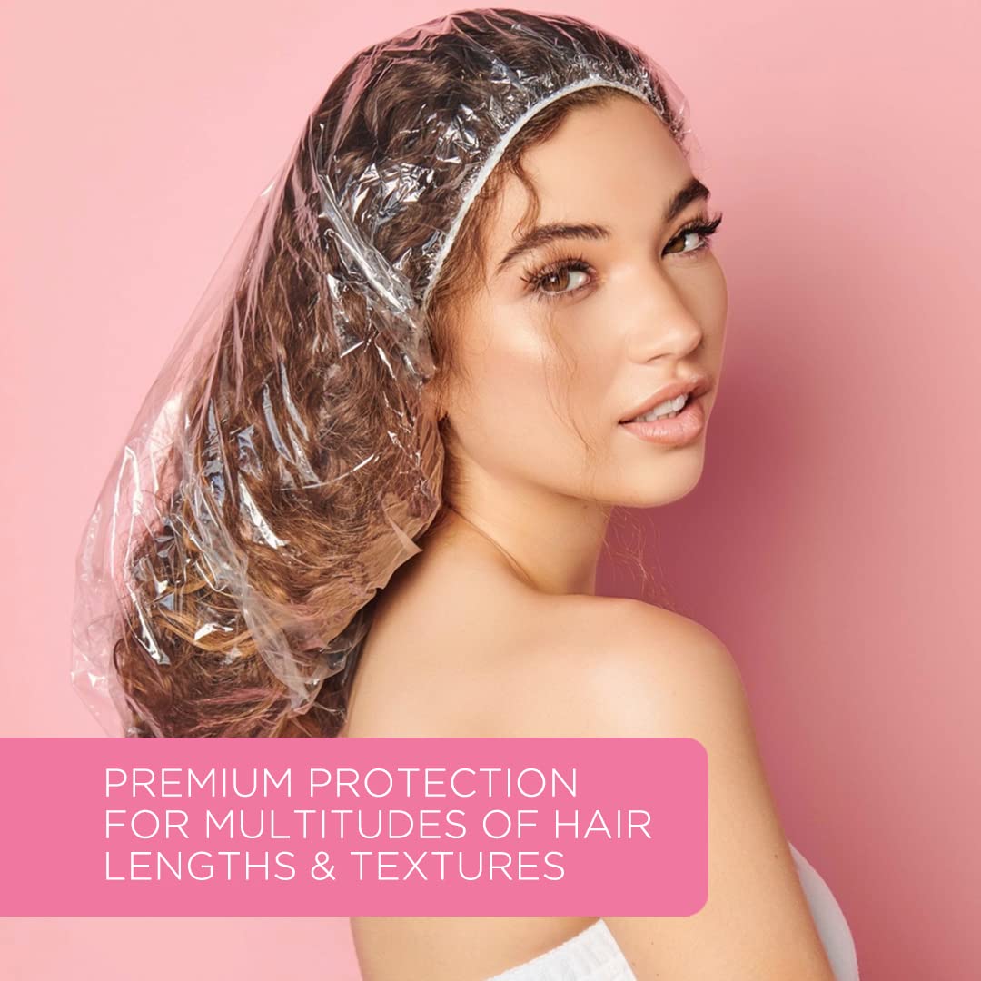 ADAMA disposable shower cap XXL clear pack-of-10 supports hygienic, convenient hair care.