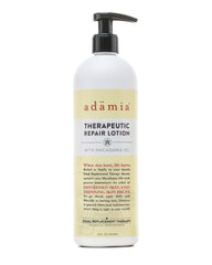 Adamia Therapeutic Repair Lotion bottle showcasing its luxurious design.