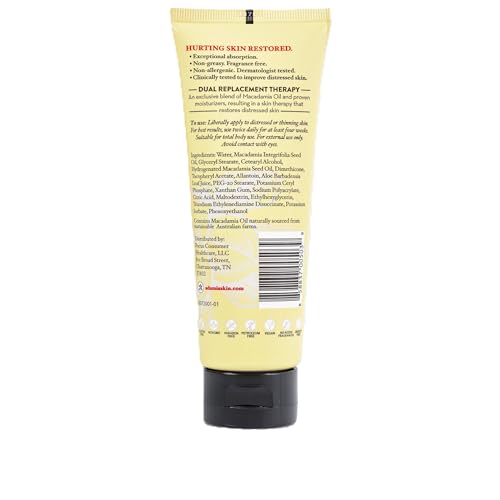 Adamia Therapeutic Repair Lotion tube closeup showing fragrance-free formula for sensitive skin.