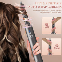 AdamPark auto-wrap curling iron left-right demonstrates effortless curling control