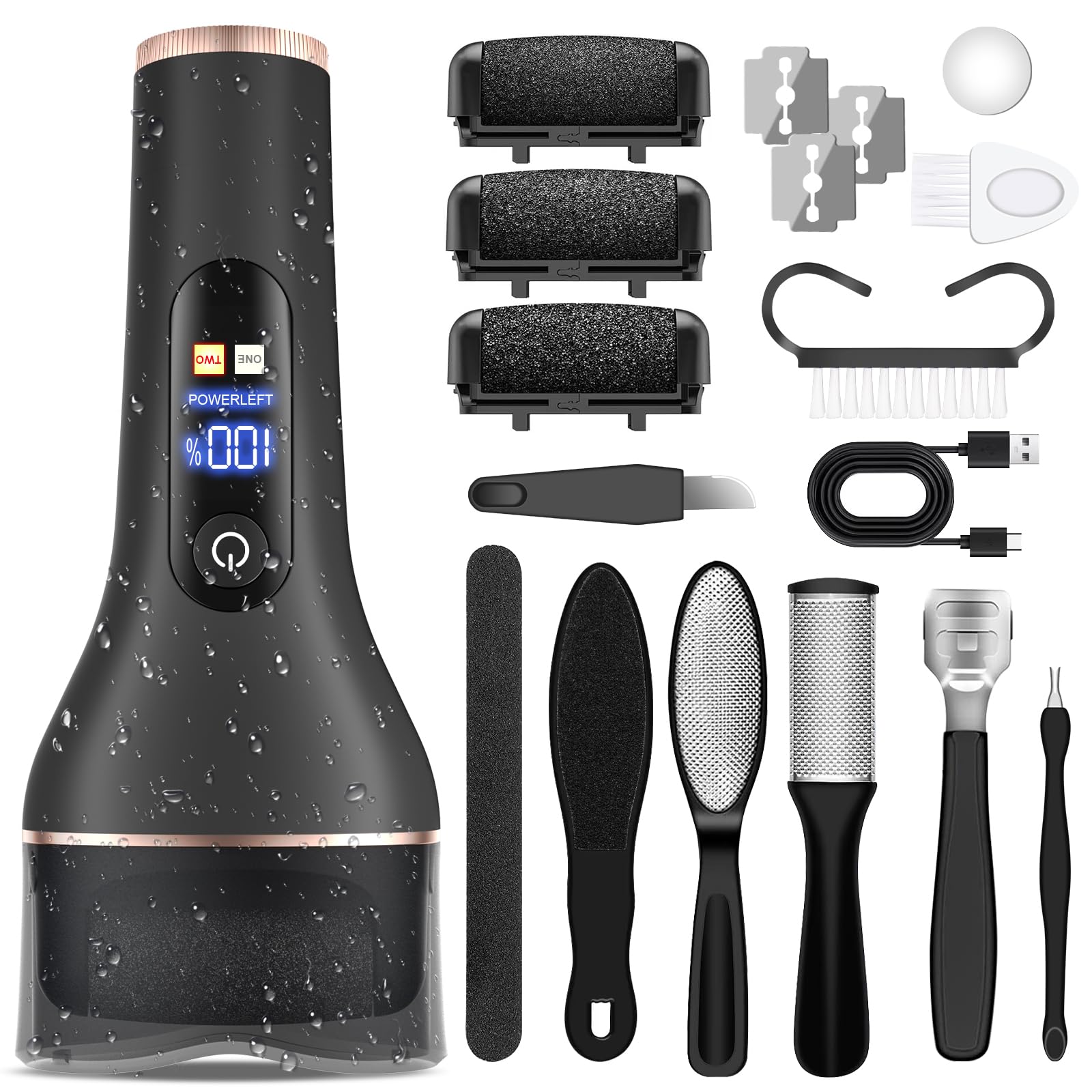 AdamPark electric callus remover in hand for quick at-home pedicure sessions