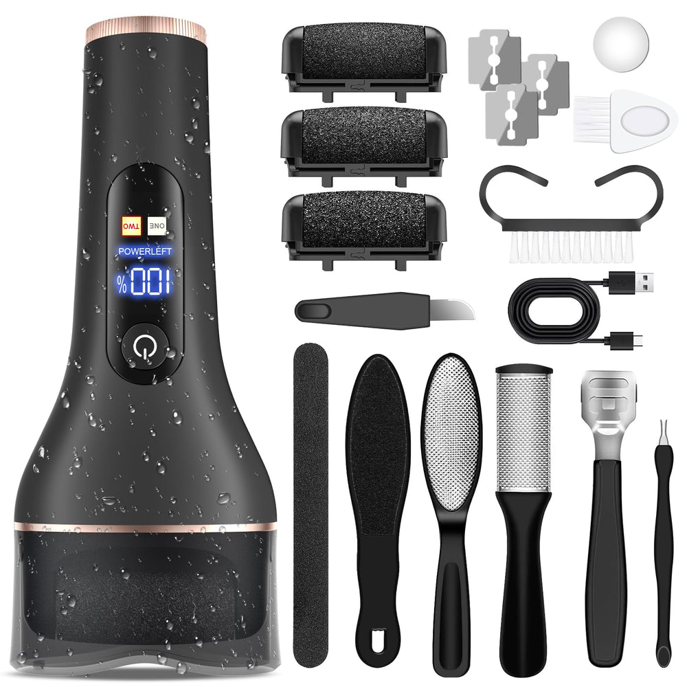 AdamPark electric callus remover in hand for quick at-home pedicure sessions