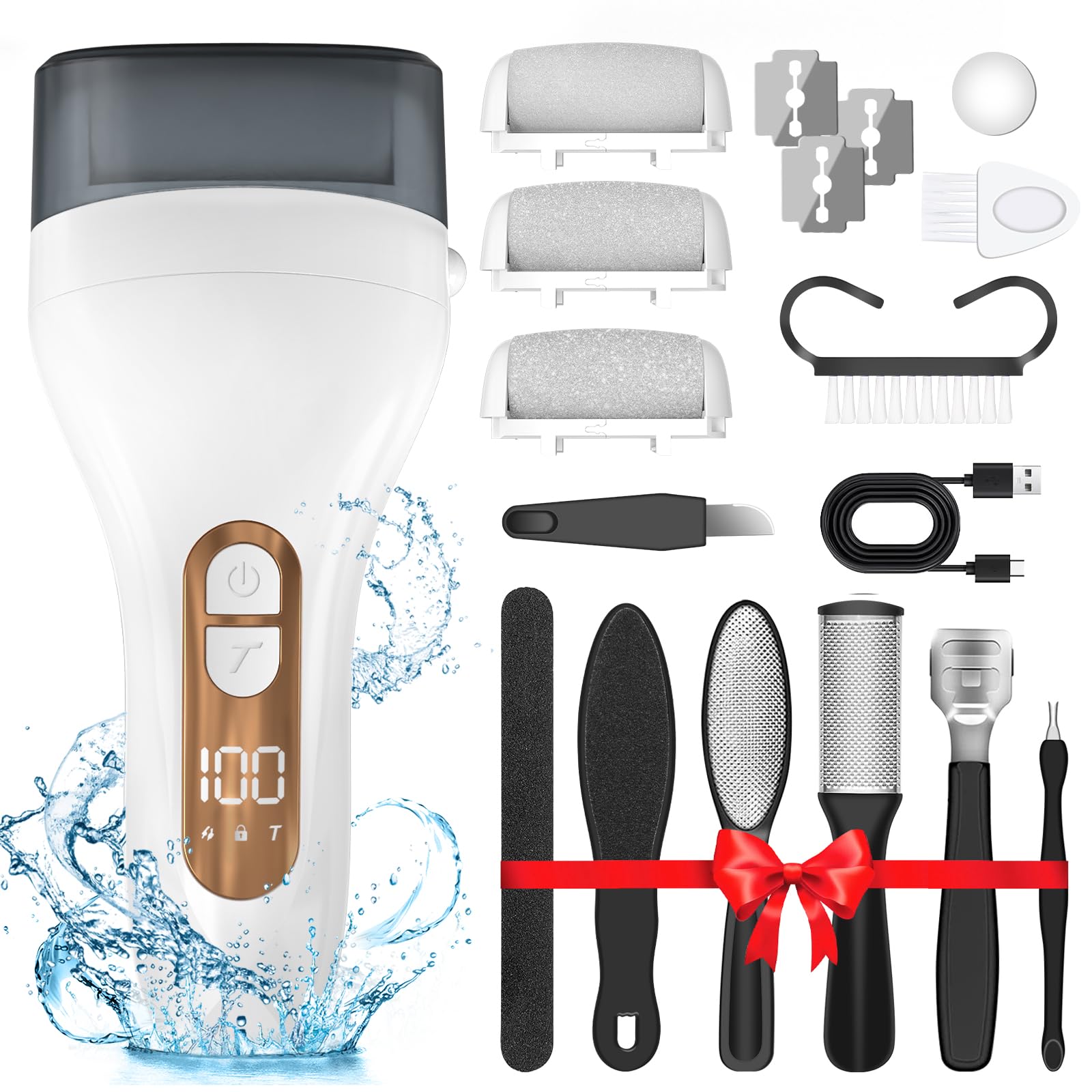 AdamPark electric foot callus remover front view for easy at-home pedicures
