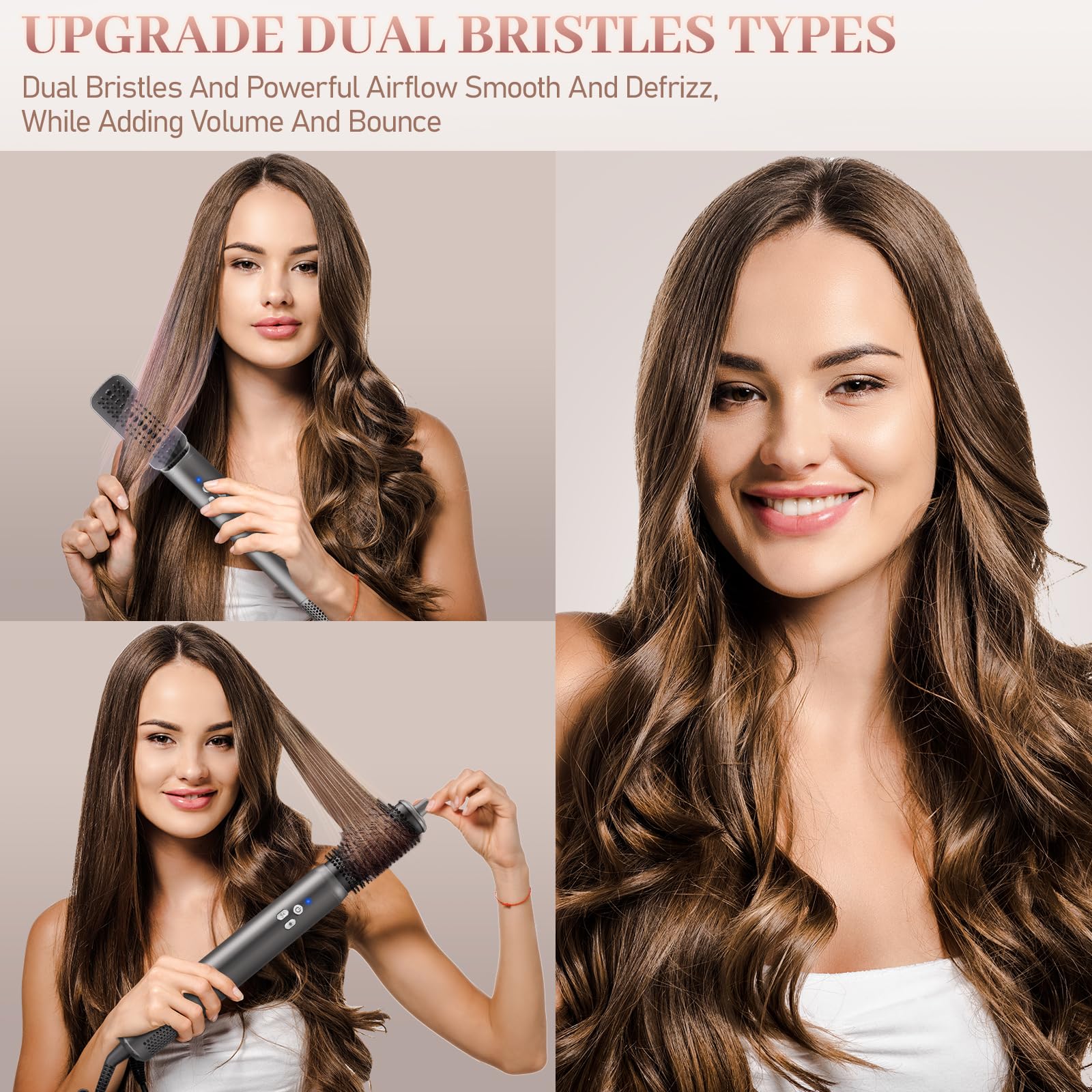 AdamPark hair straightener brush smoothing and straightening for sleek style