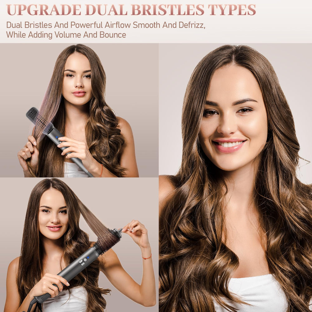 AdamPark hair straightener brush smoothing and straightening for sleek style