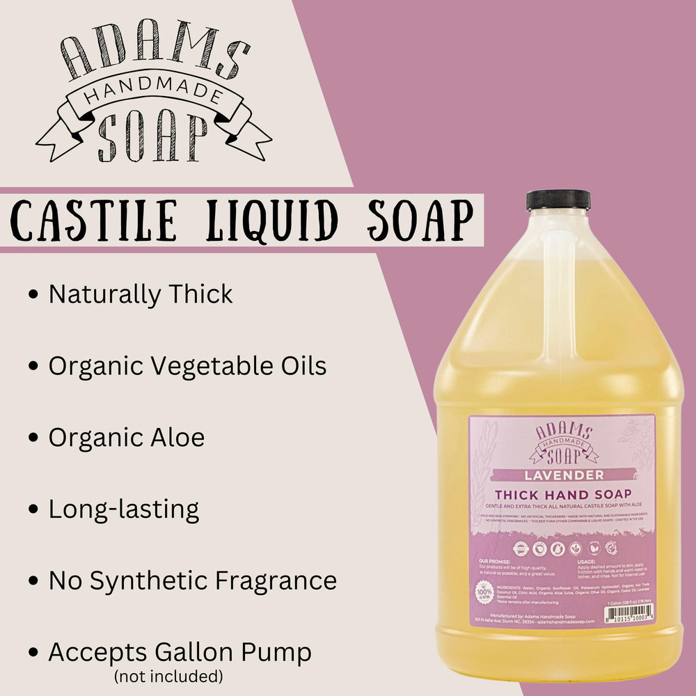 Adams Handmade Soap organic castile lavender eco-friendly refill showcases sustainable cleaning options