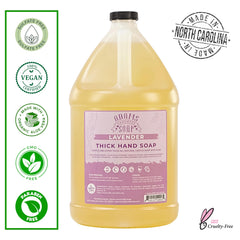 Adams Handmade Soap lavender-dispense demonstrates convenient pour for household refills