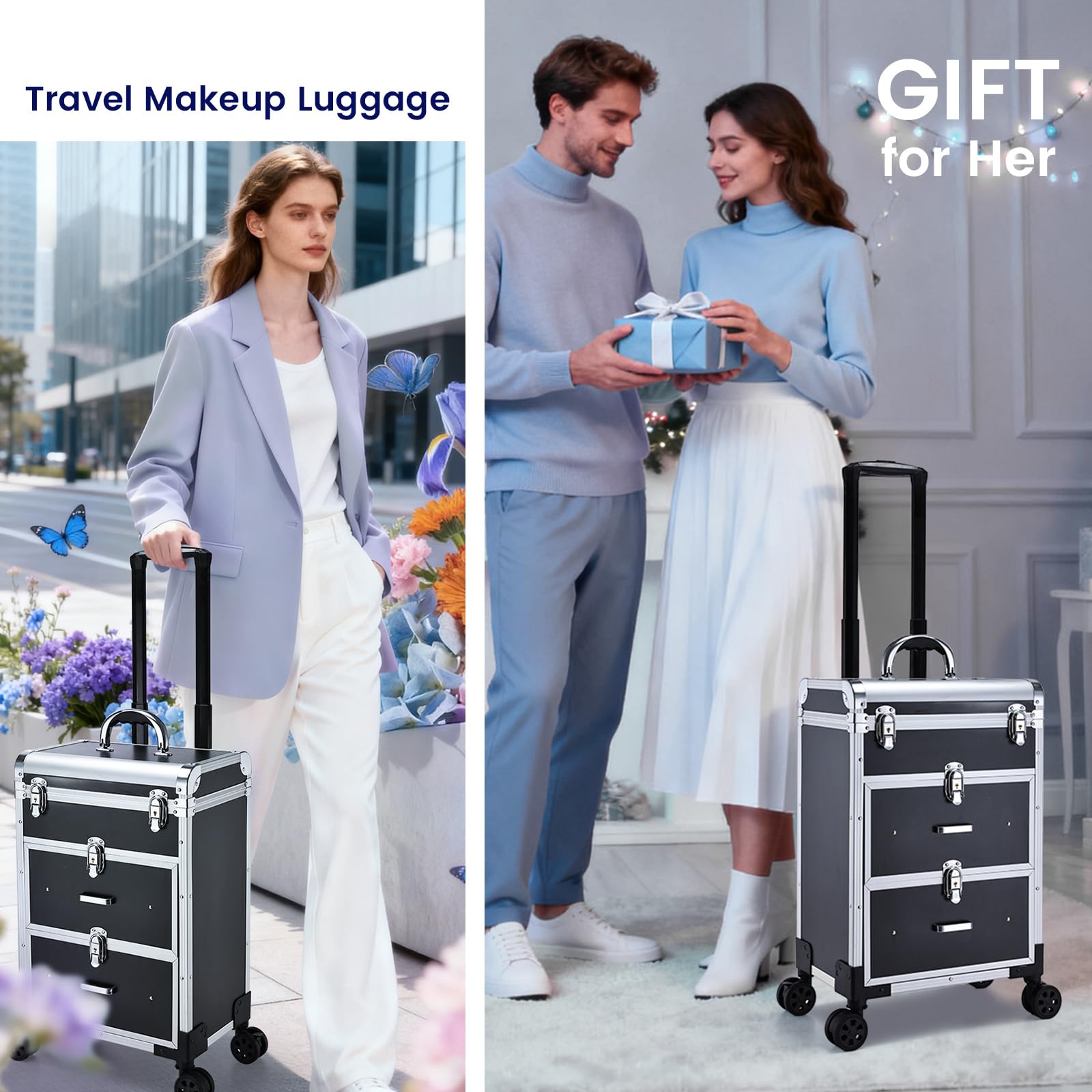 Adazzo makeup artist gear travel case ready for studios, lessons, and on-site work.