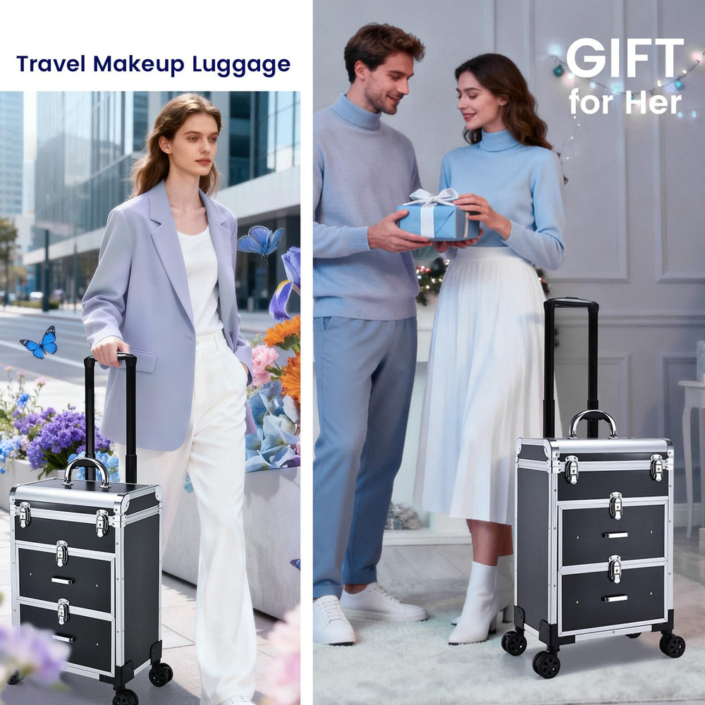 Adazzo makeup artist gear travel case ready for studios, lessons, and on-site work.