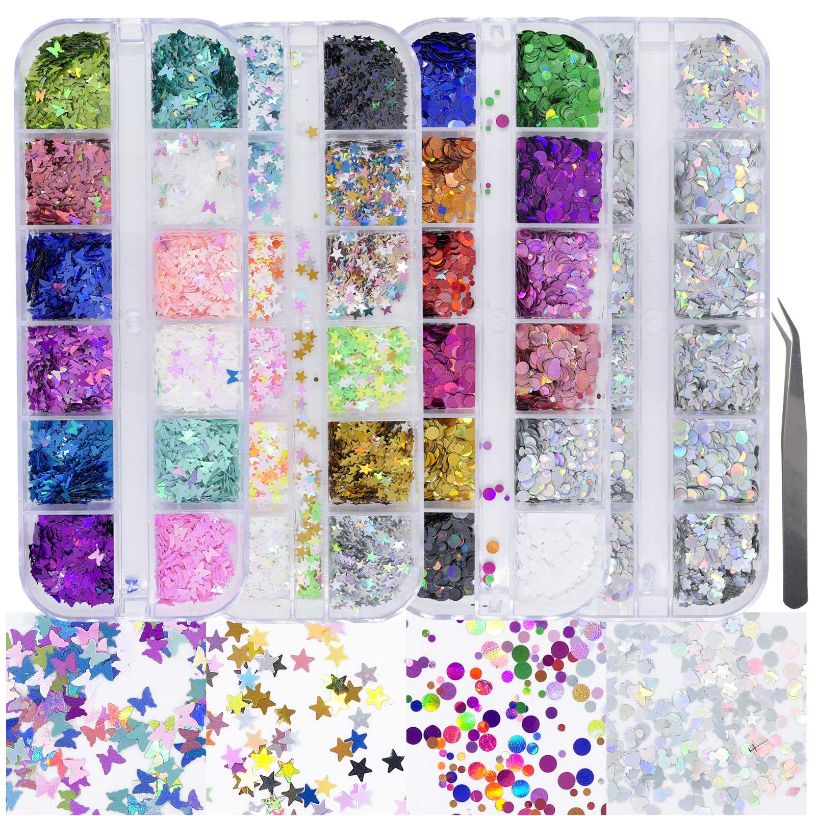 AddFavor butterfly sequins for nails add delicate accents and shimmer.