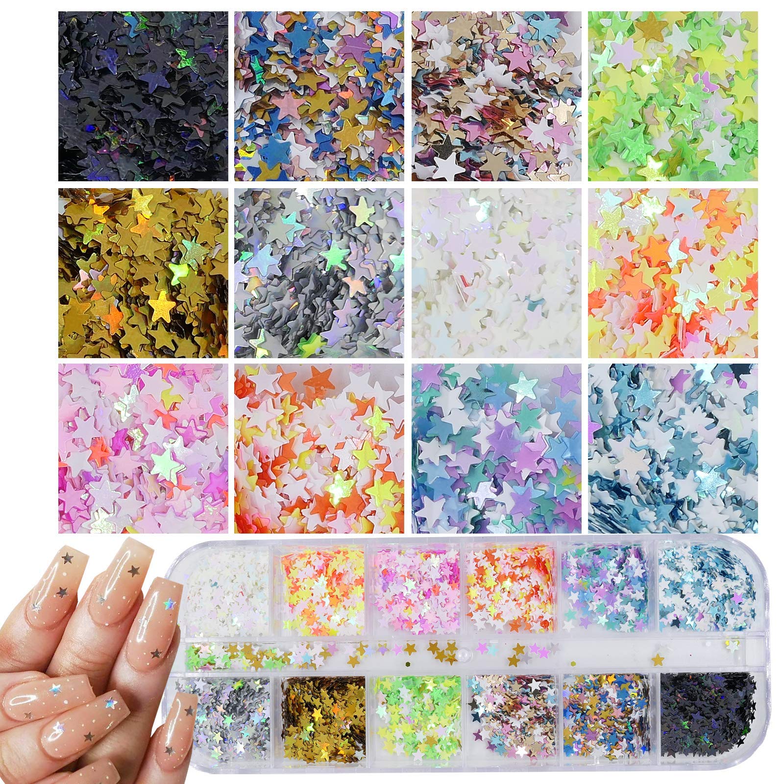 AddFavor chunky glitter laser silver sequins deliver bold highlights in designs.