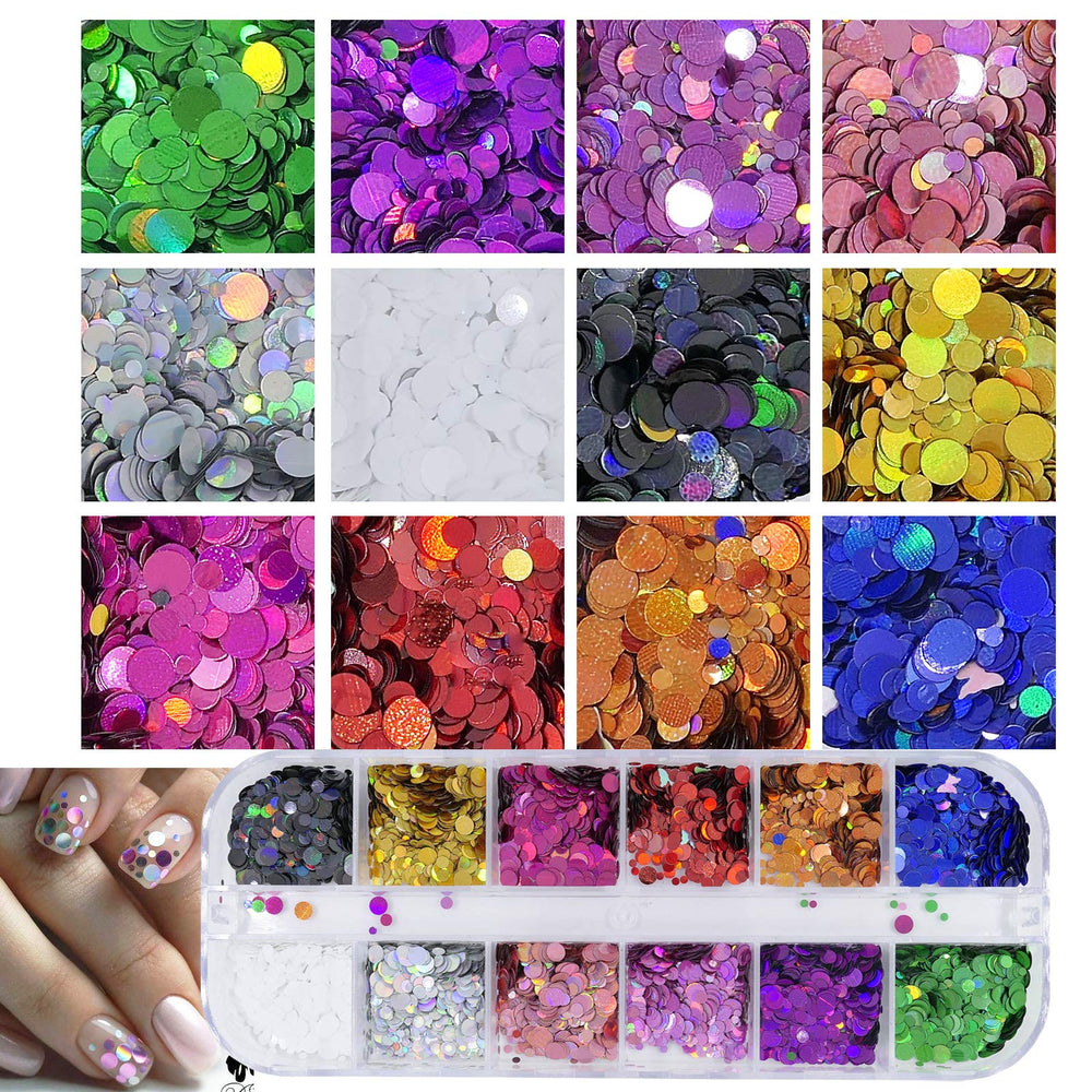 AddFavor round mixed-sized sequins offer versatile decorating options for nails.