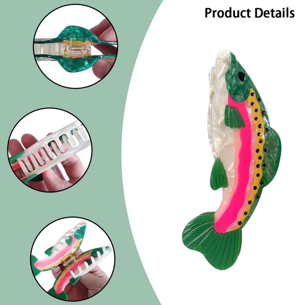 AddLotLot Salmon Hair Claw Clip unique sea-creature design adds retro flair