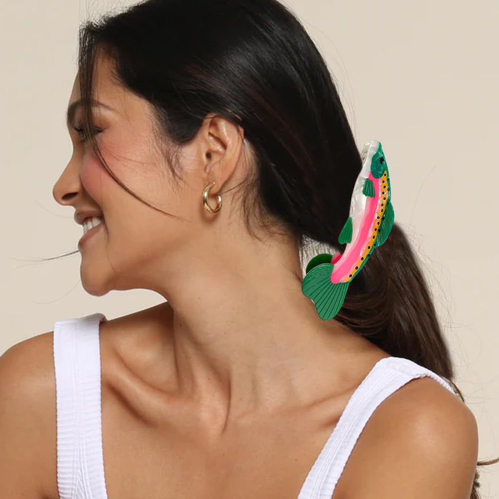AddLotLot Salmon Hair Claw Clip great for yoga or swimming workouts