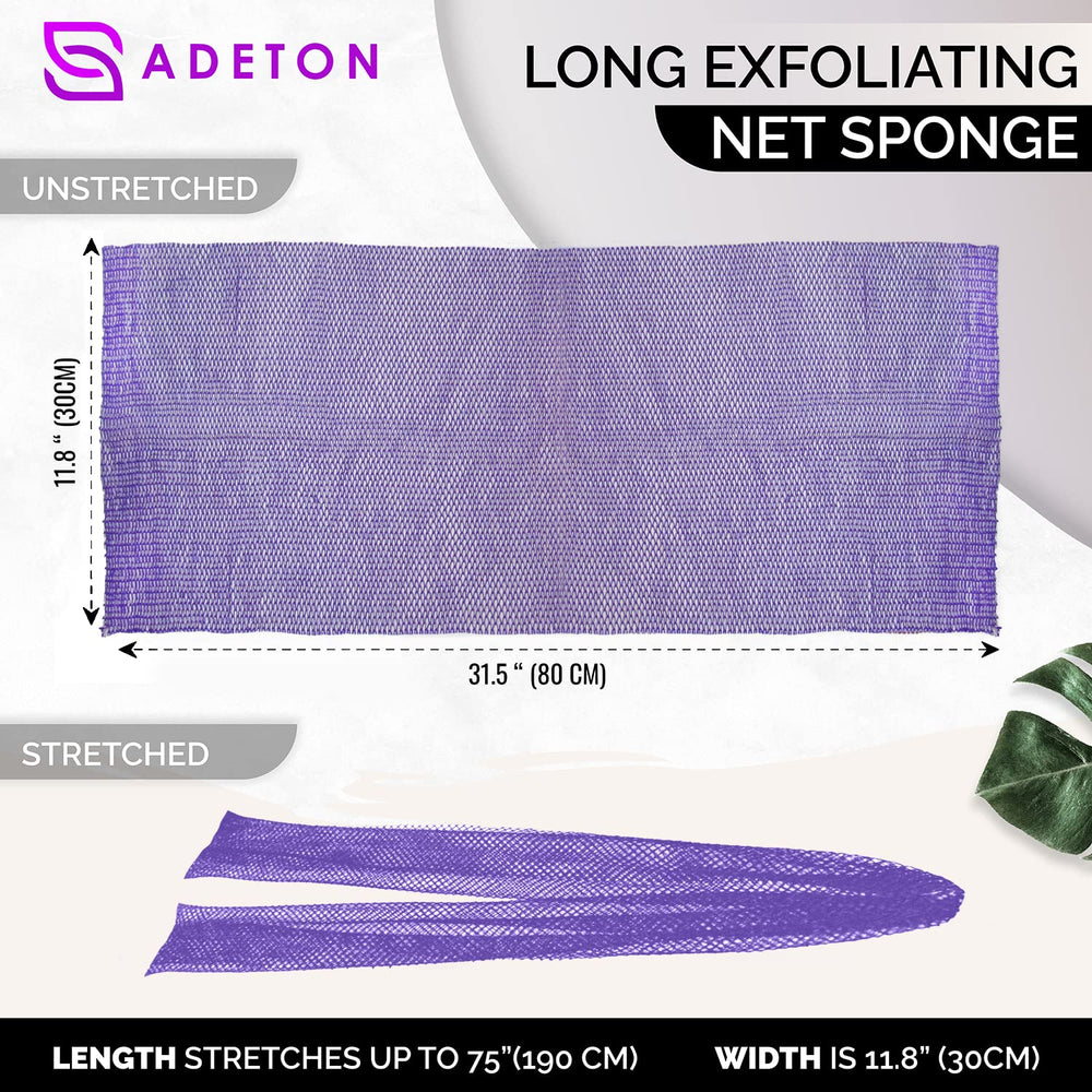 ADETON African Net Sponge back-reach design reaches difficult areas for cleansing