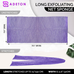 ADETON African Net Sponge back-reach design reaches difficult areas for cleansing