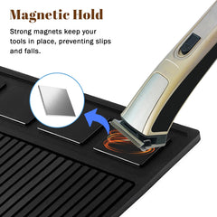 Adevar Magnetic Barber Mat features a durable silicone surface protecting tools during work