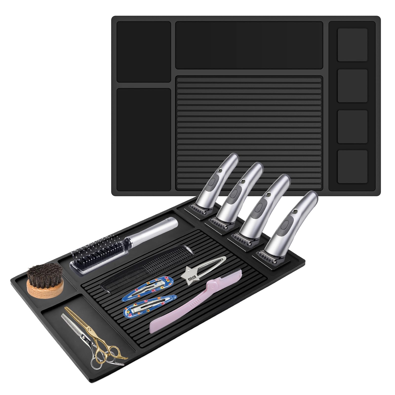 Adevar Magnetic Barber Mat clipper area keeps tools organized for efficient styling
