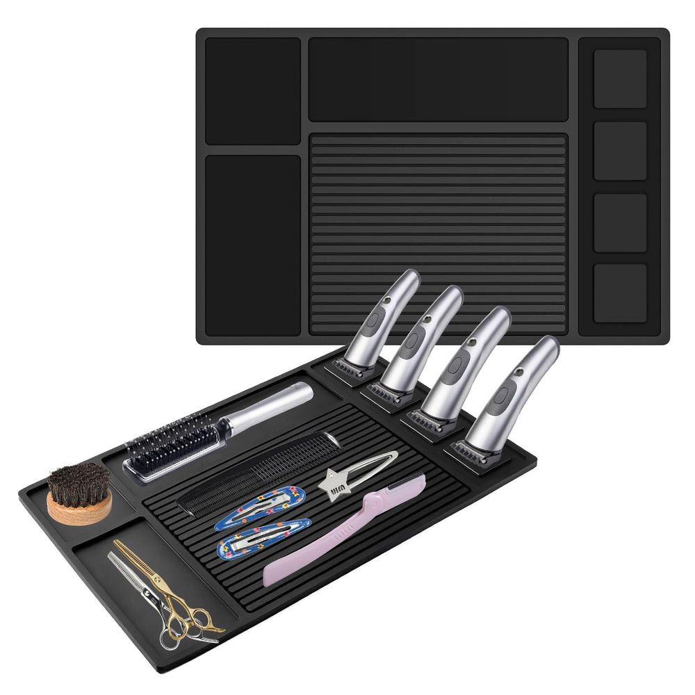 Adevar Magnetic Barber Mat clipper area keeps tools organized for efficient styling