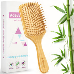 Adevwair bamboo hair brush paddle for smooth detangling across all hair types