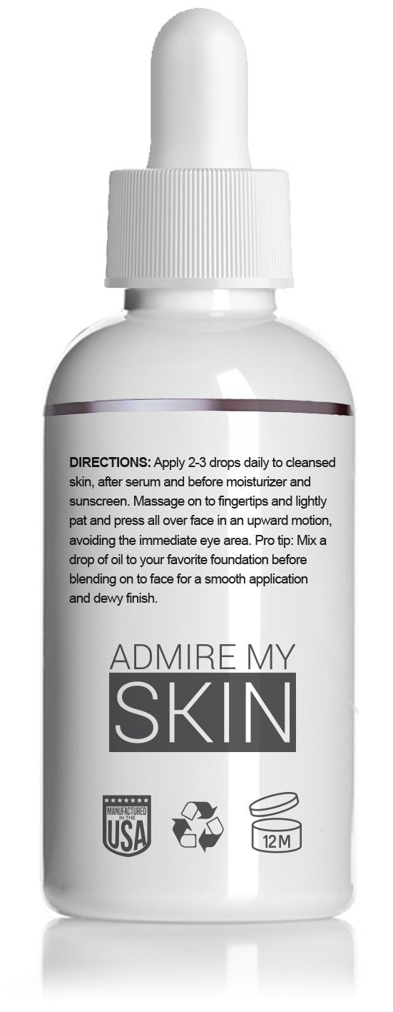 Admire My Skin 70% organic formula emphasis on premium ingredients.