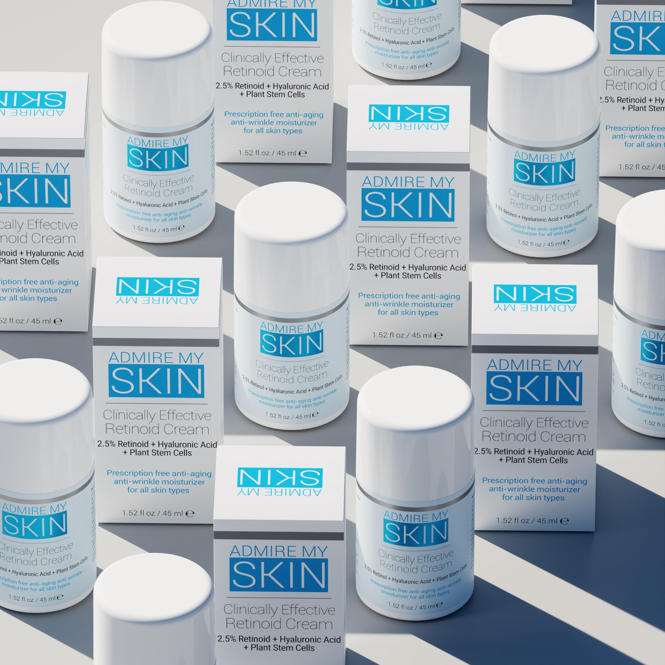 Admire My Skin Potent Retinoid Cream bottle pouring demonstrates easy application