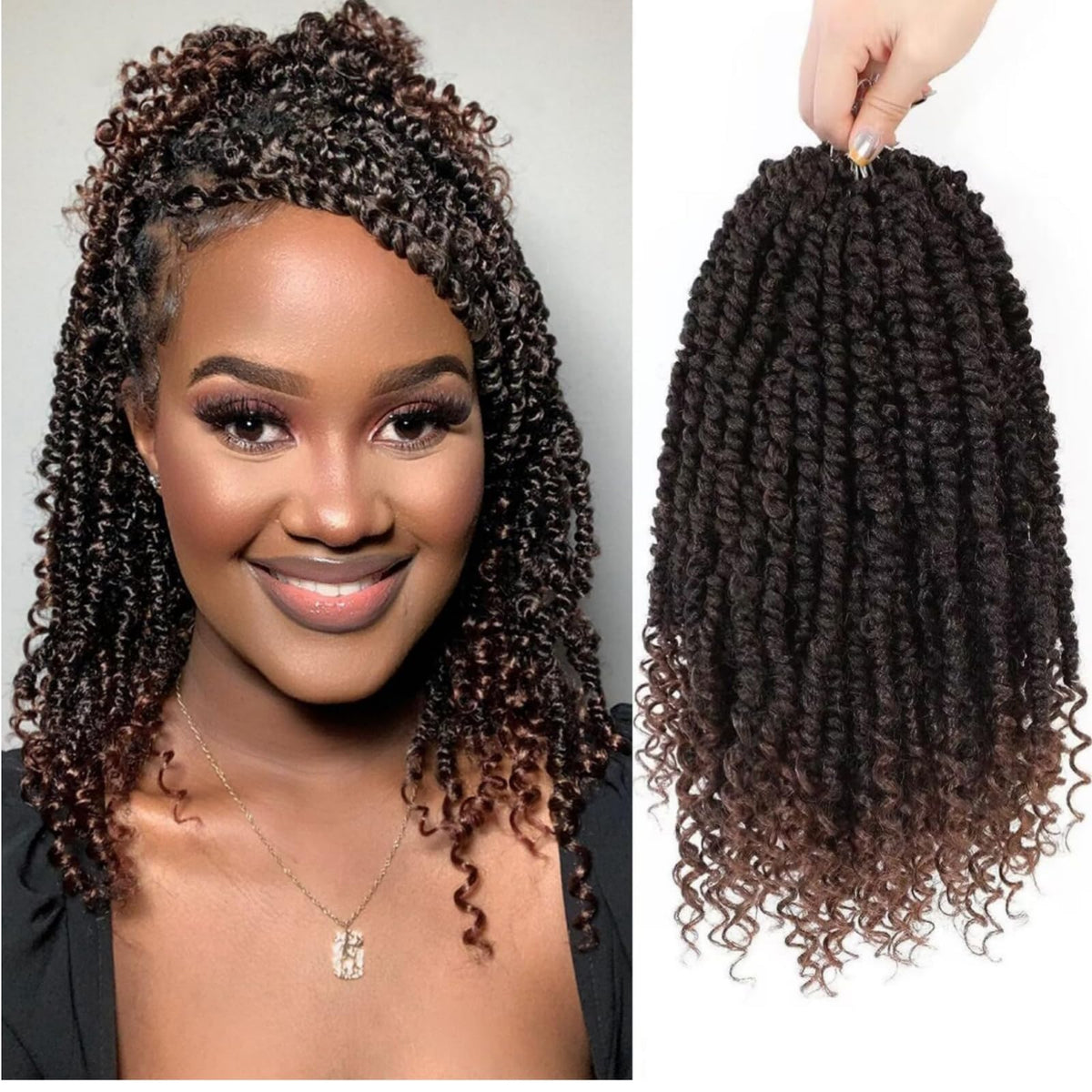 Admutty passion twist crochet hair closeup shows soft texture for protective styling.