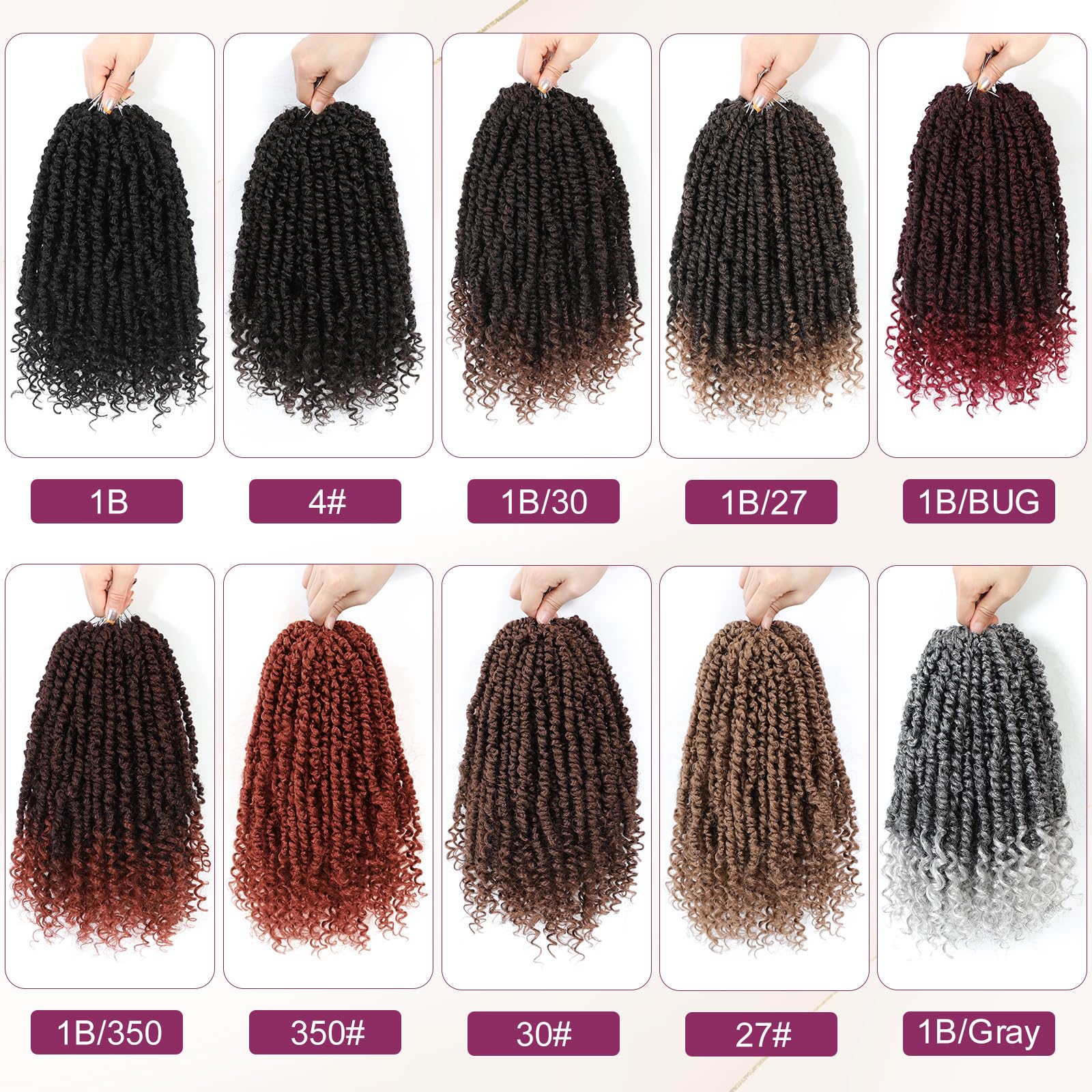 Admutty passion twist crochet hair easy installation demo especially for beginners.