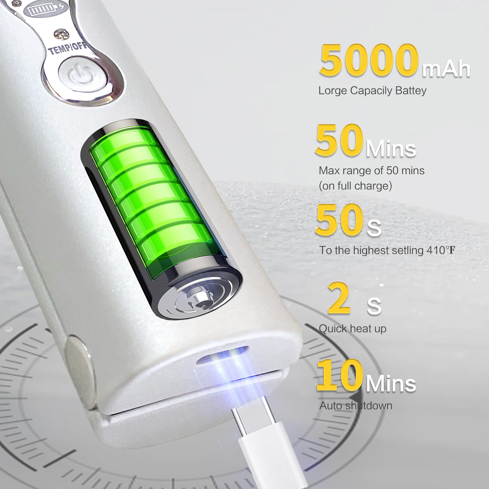 ADOBIRD 5000mAh battery mini straightener with USB-C for travel-ready styling.