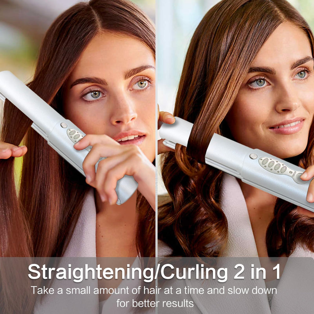 ADOBIRD fast-heat cordless flat iron reaching 410°F in seconds for effortless mornings.