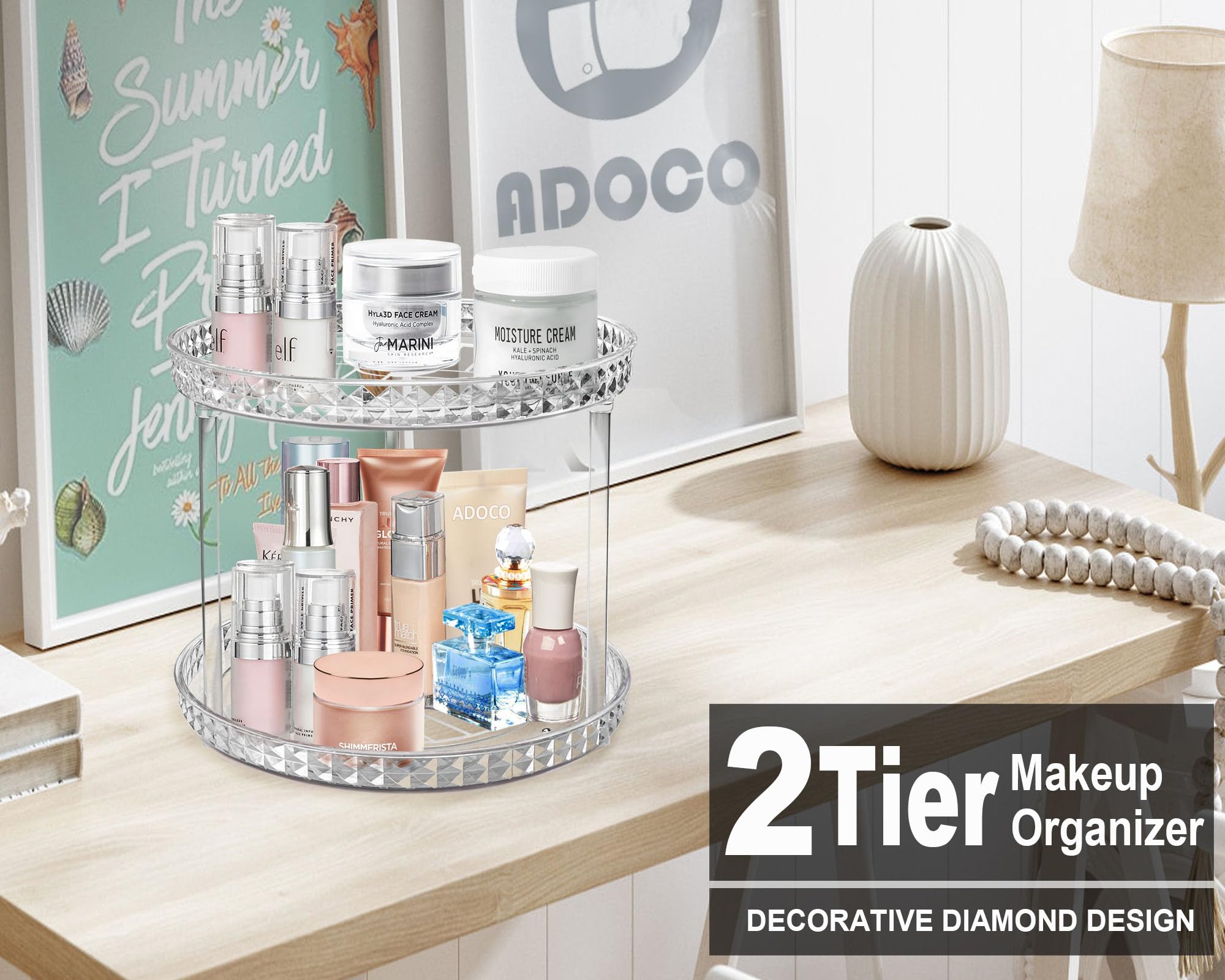 Adoco two-tier organizer can be used as two single trays.