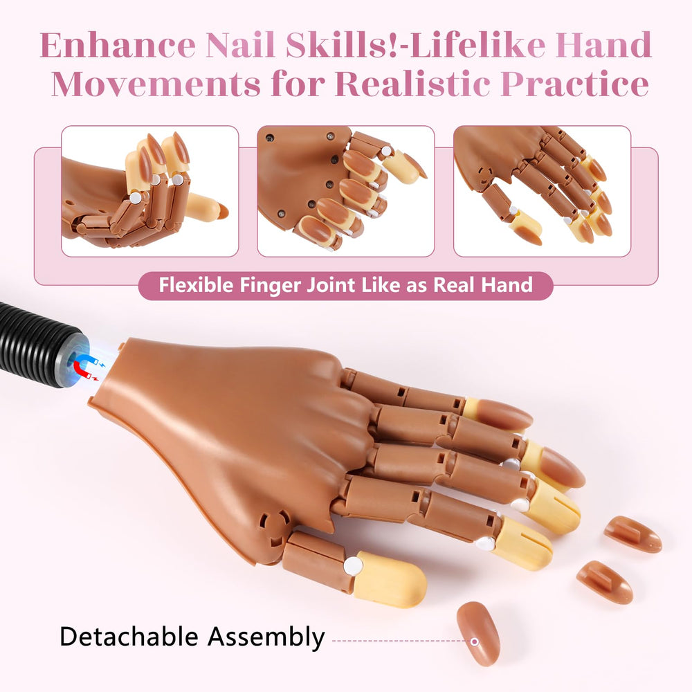 Adonafy kit contents show brown tips French tips and tools for easy DIY nail art