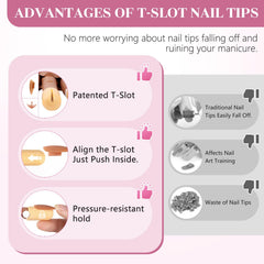 Adonafy practice hand with T shaped tips locking for secure nail practice