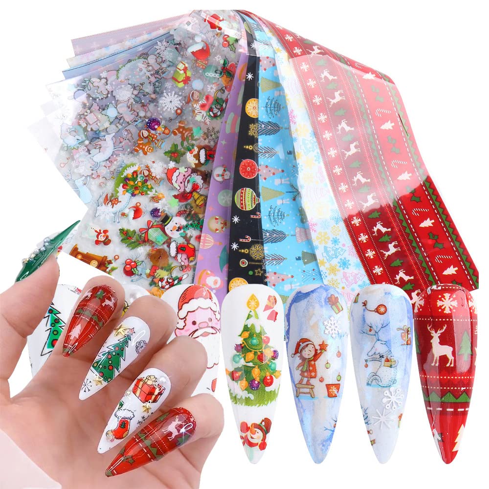 Adonisaon Christmas nail stickers featuring Santa Claus for festive, easy-to-apply manicure designs.