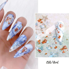 Adonisaon Christmas nail stickers showing snowflakes for sparkling winter manicures.
