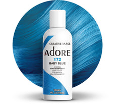 Adore 172 Baby Blue swatch shows vibrant, long-lasting color potential.