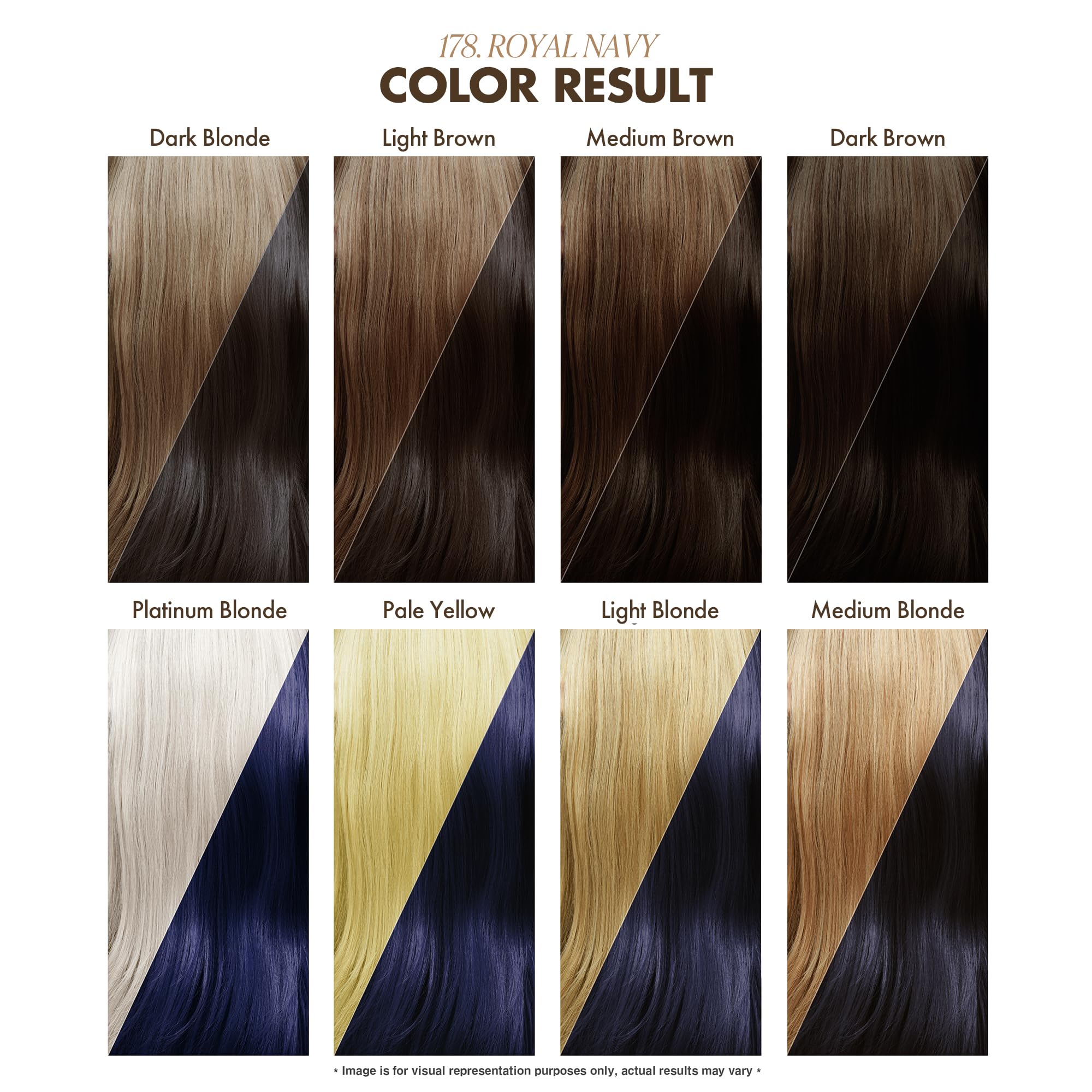 Adore 178 Royal Navy hair color application on hair for smooth, even coverage