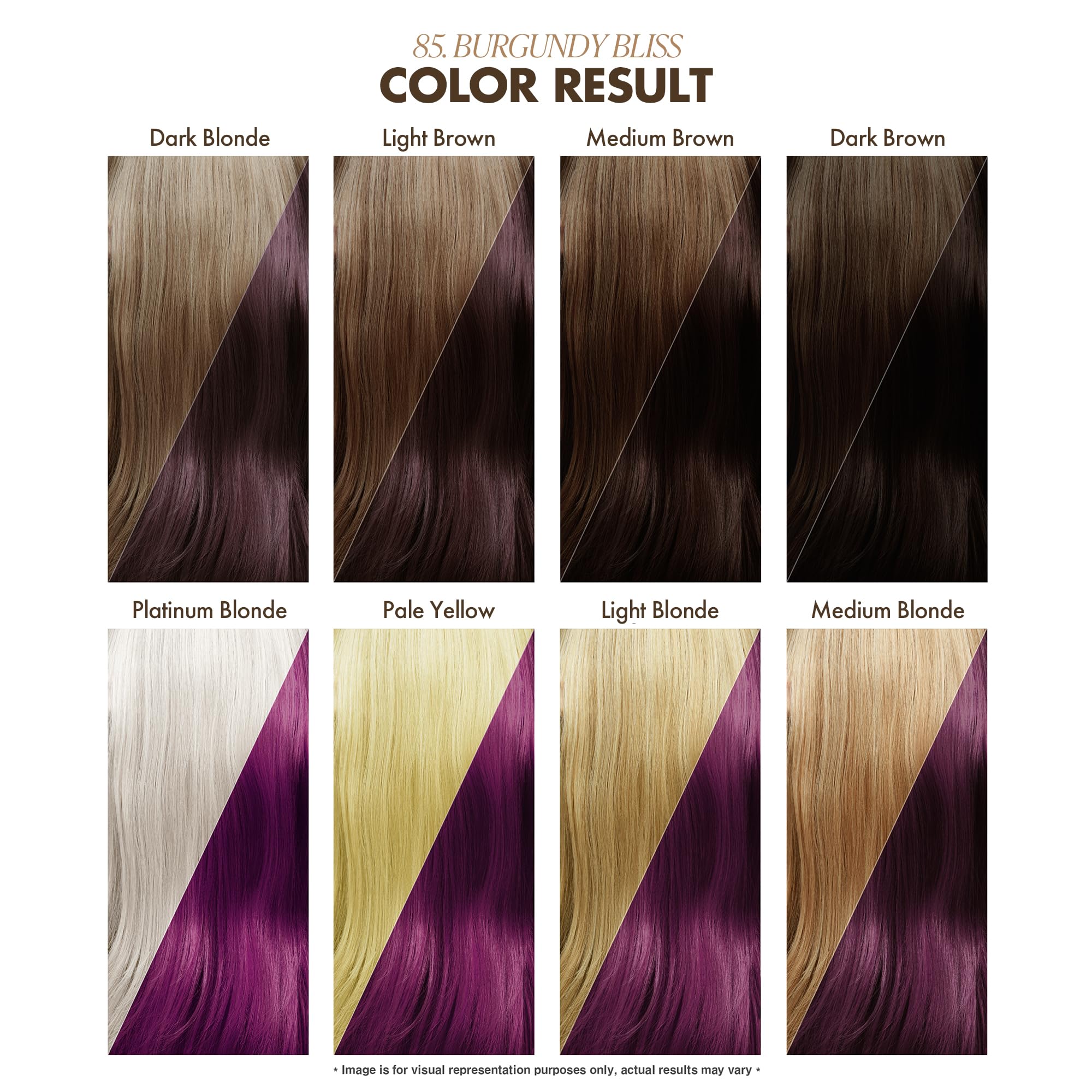 Adore Burgundy Bliss application close-up highlights smooth at-home coverage on various hair textures
