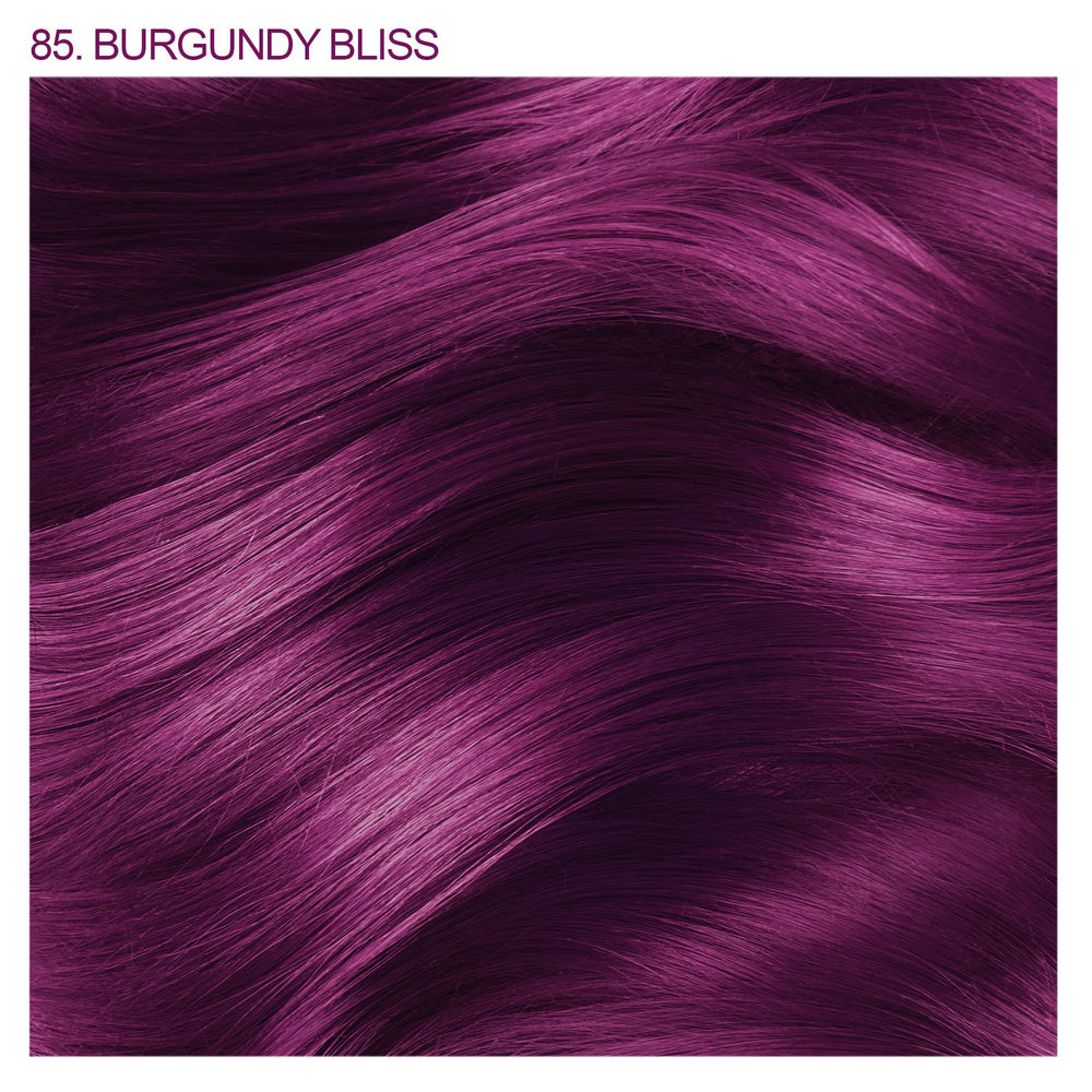 Adore Burgundy Bliss color swatch demonstrates bold red shade for at-home looks