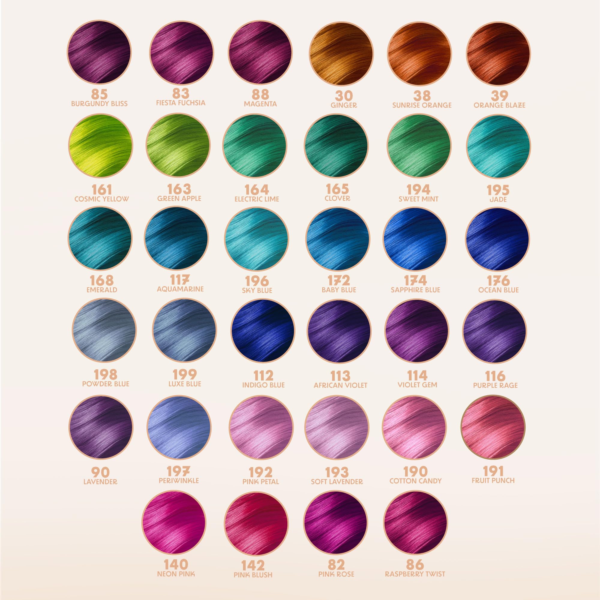 Adore dyed hair in Sienna Brown shows warm, even tone.