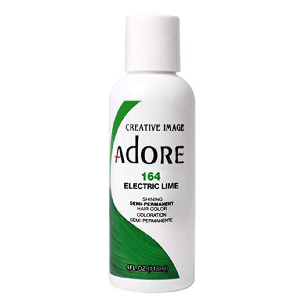 Adore Electric Lime bottle closeup shows vibrant pigment for bold color.