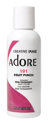 Adore Fruit Punch pink dye bottle pour demonstrates easy at-home application for vibrant color.
