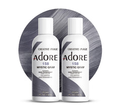 Adore Mystic Gray bottle previews bold semi-permanent gray shade for coverage.