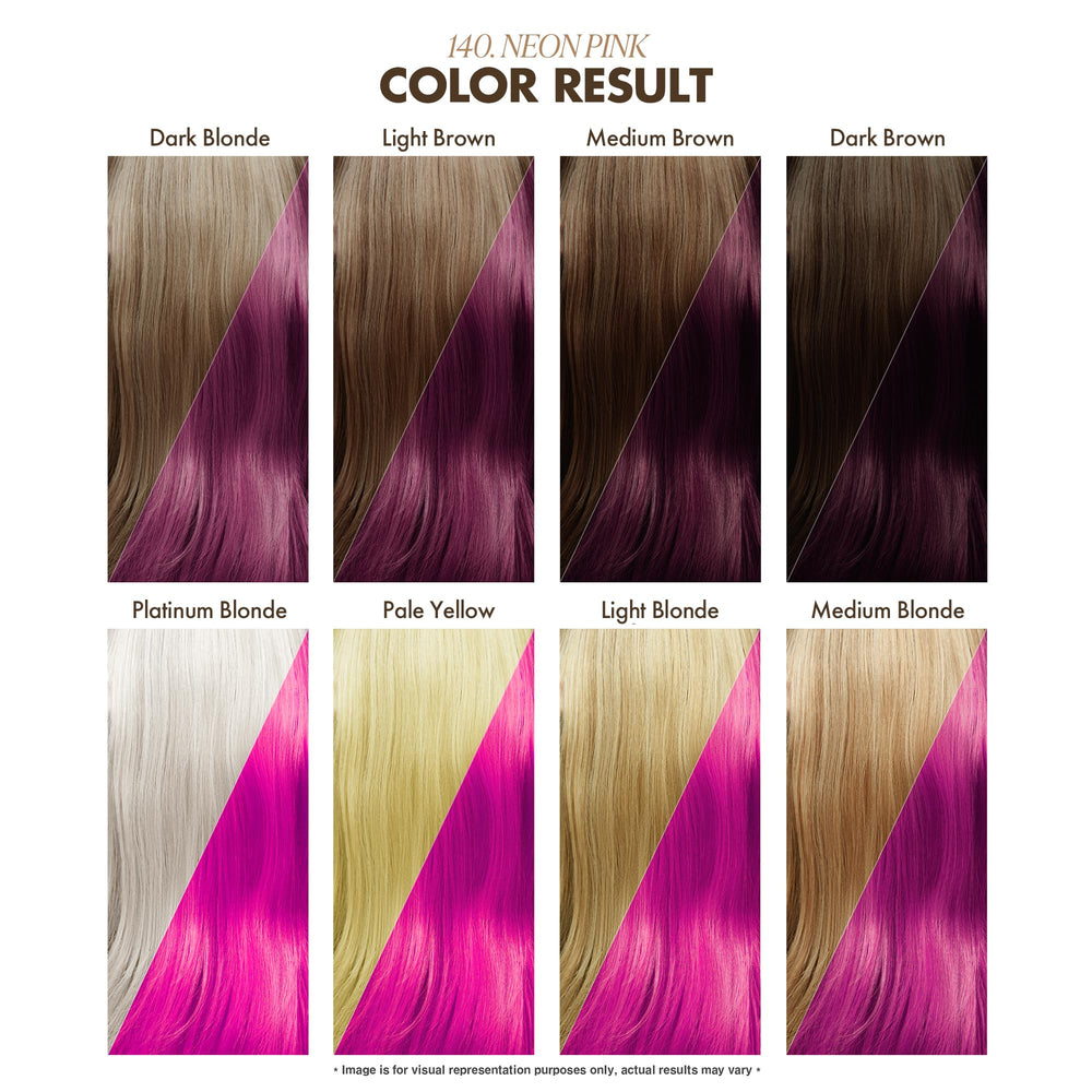 Adore Neon Pink dye applying on hair demonstrates easy, smooth coverage across textures