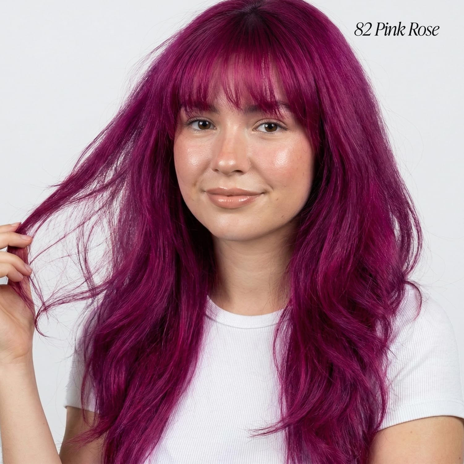 Adore Pink Rose application glove with creamy dye for clean at-home coloring.