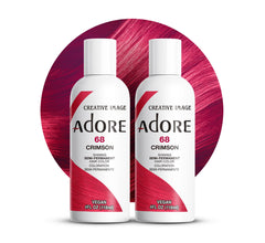 Adore 068 Crimson bottle shows vibrant red color for at-home styling.