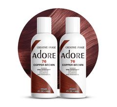 Adore 076 Copper Brown pack shot showing vibrant, long-lasting color results.