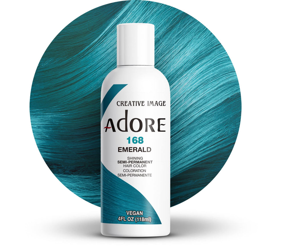 Adore Tinte Semipermanente Esmeralda: botella lista para un color vibrante que dura varias semanas.
