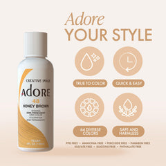Adore vegan cruelty-free symbol emphasizes ethical dye choice