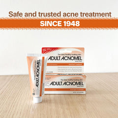 Adult Acnomel acne-cream-application-on-skin: smooths blemishes during daily use.